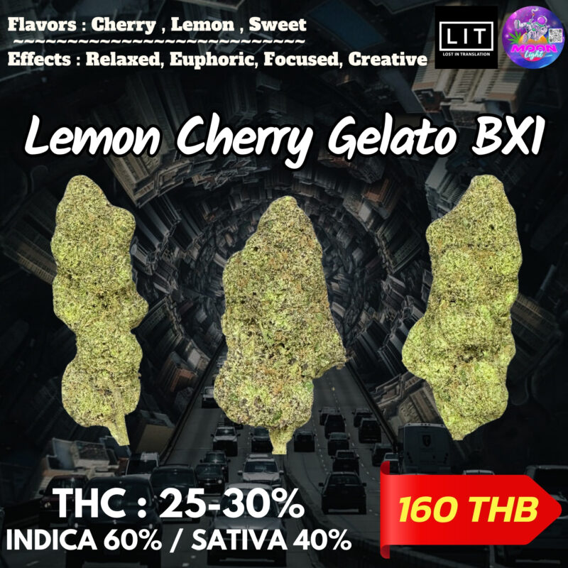 Lemon Cherry Gelato BX1 By. LIT Farms THC 25-30%