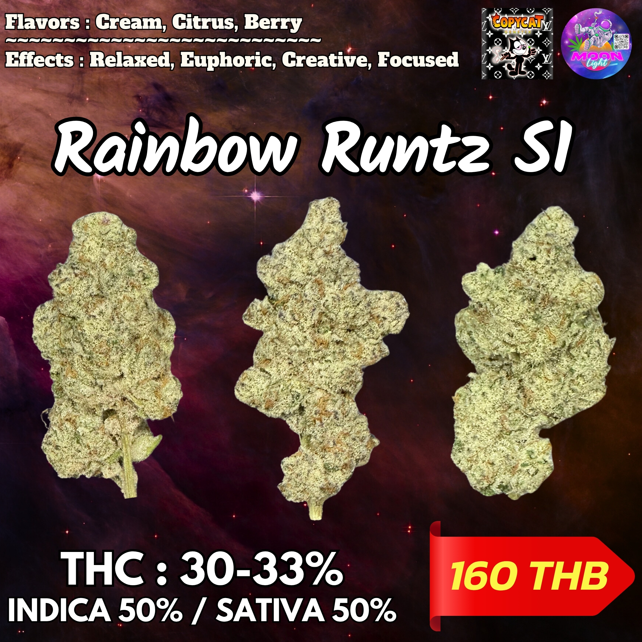 Rainbow Runtz S1 By. Copycat Genetix THC 30-33% (Sold Out) 🚫 สินค้าที่ขายหมดแล้ว