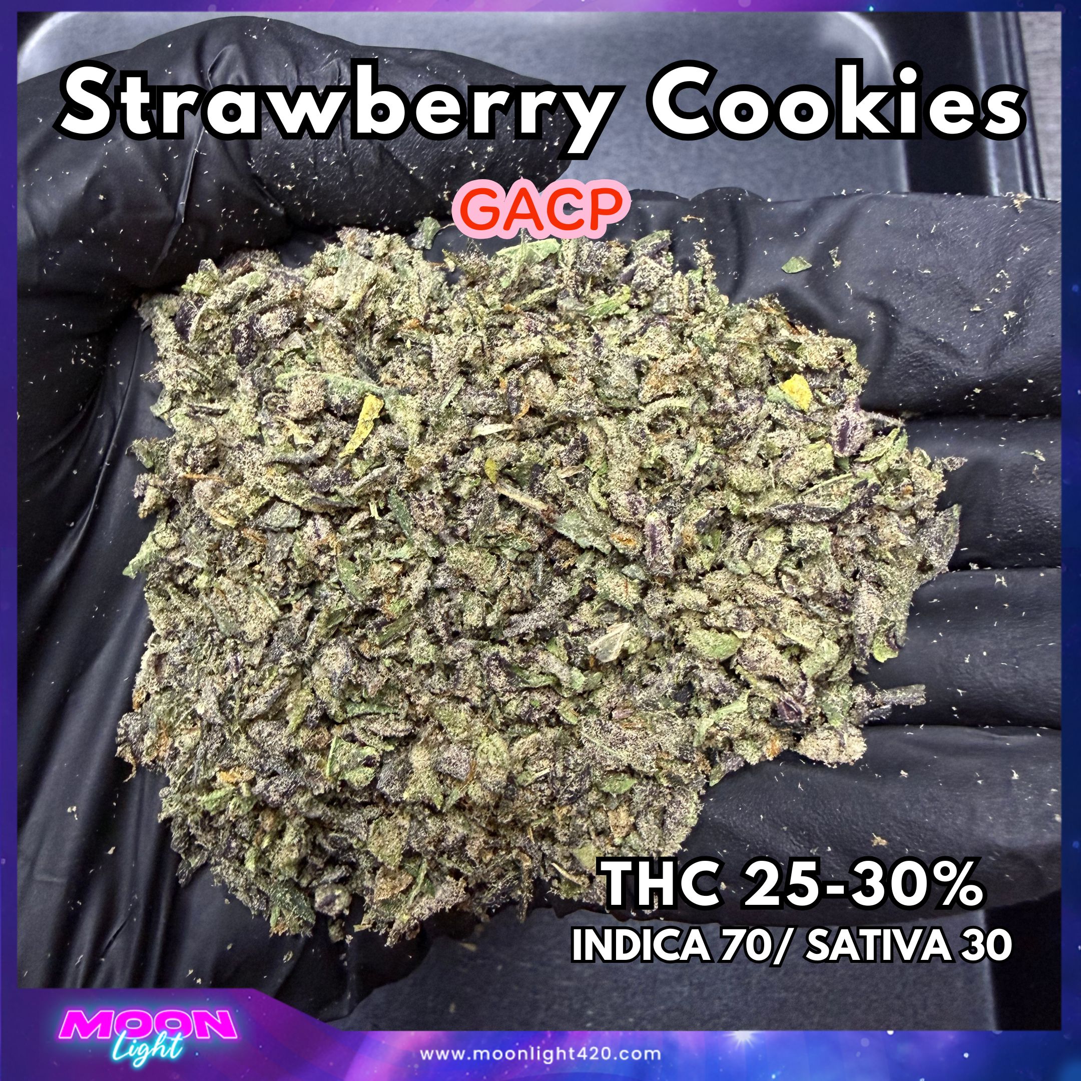 ทริม+ดอกแตก Strawberry Cookies OG R1 By. ETHOS Genetics THC 25-30%
