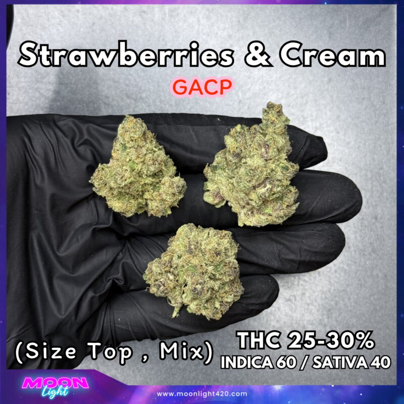 Strawberries & Cream By. Exotic Genetix THC 25-30%