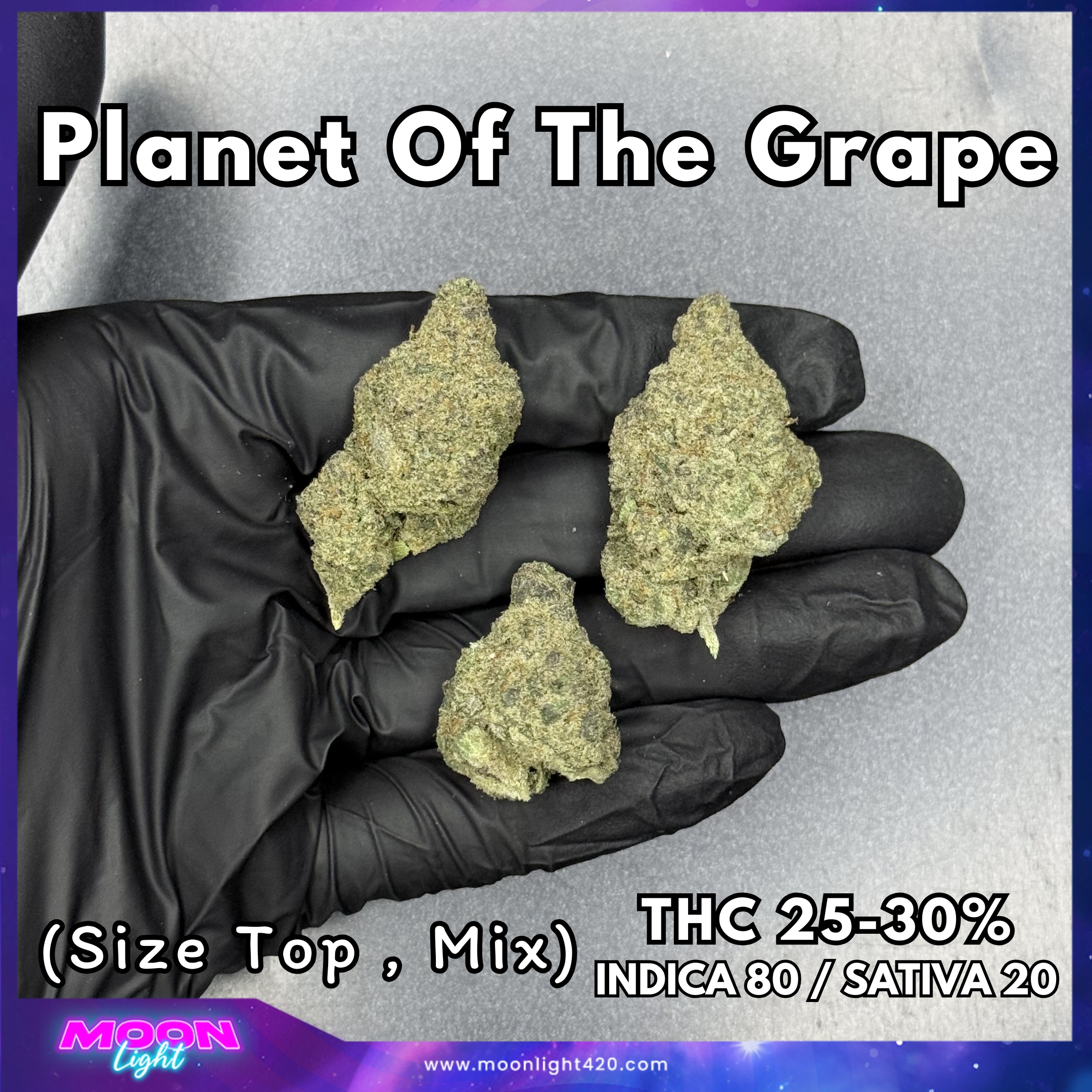 Planet of the Grapes By. Ethos Genetics THC 25-30%